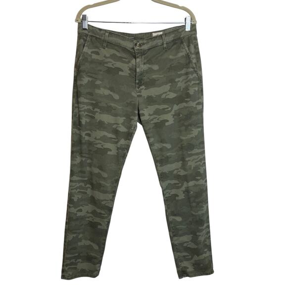 Adriano Goldschmied The Caden Womens Pants Size 31R Green Camo Cotton Lyocell - Picture 1 of 8